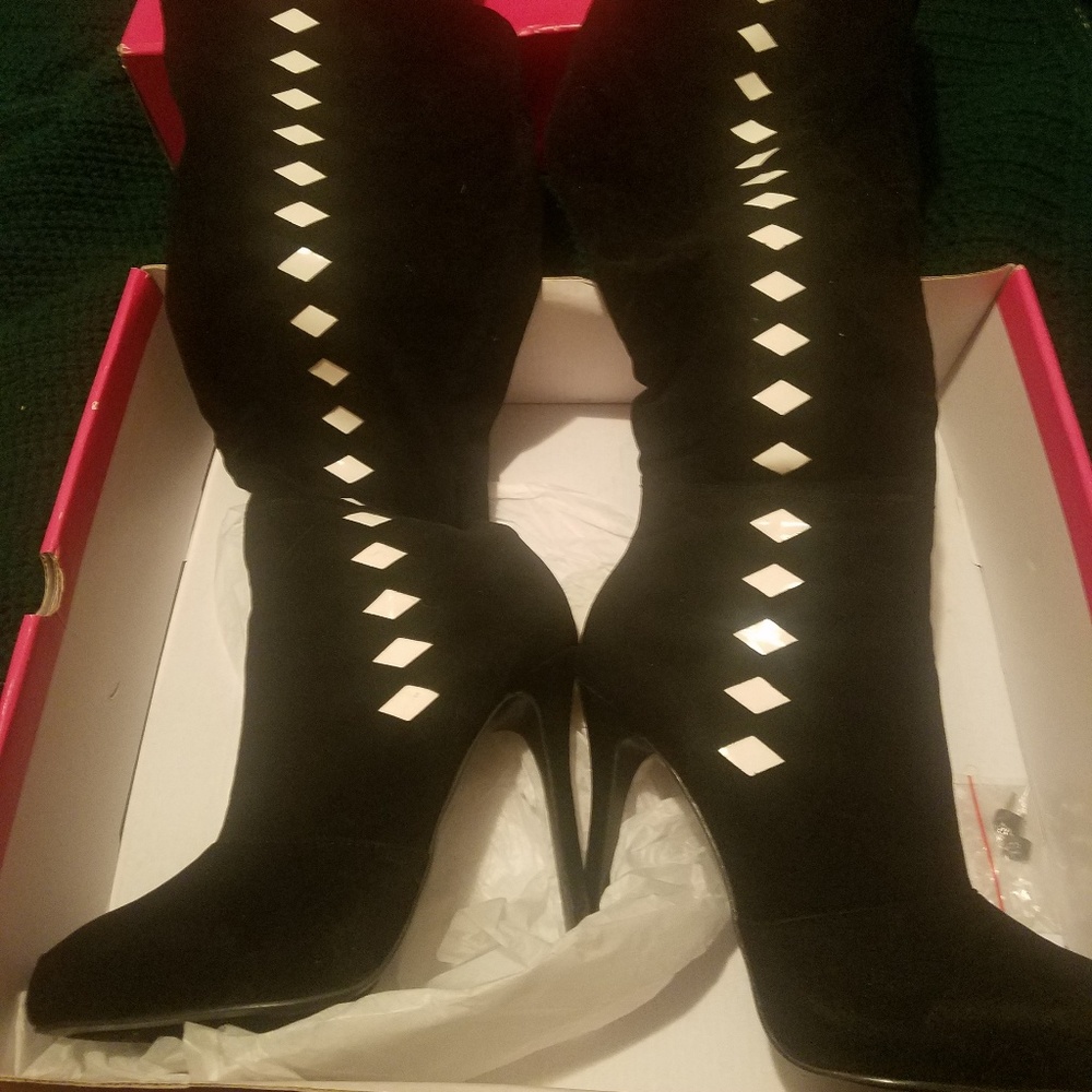 Knee high boots.